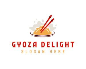 Chopsticks Gyoza Gourmet logo design