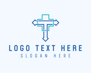 Blue Cross Letter T Logo