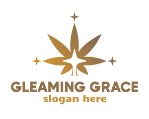 Sparkling Cannabis Leaf logo design