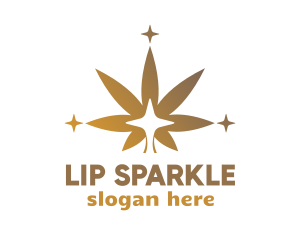 Sparkling Cannabis Leaf logo design