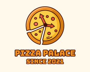 Clock Pizza Slice  logo design