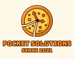 Clock Pizza Slice  logo design