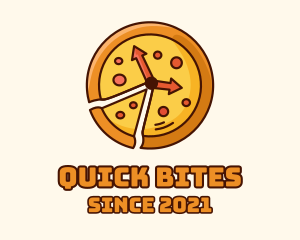 Clock Pizza Slice  logo design