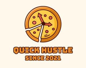 Clock Pizza Slice  logo design