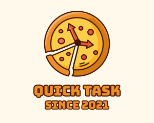 Clock Pizza Slice  logo design