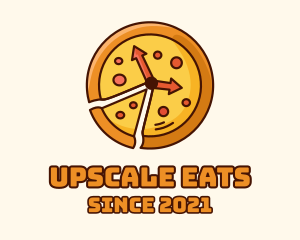 Clock Pizza Slice  logo design