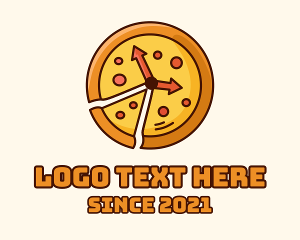 Clock Pizza Slice  logo