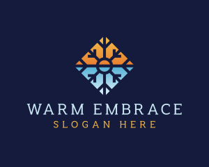 Snowflake Warm & Cold logo design