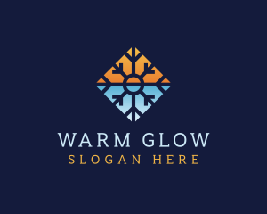 Snowflake Warm & Cold logo design