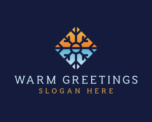 Snowflake Warm & Cold logo design