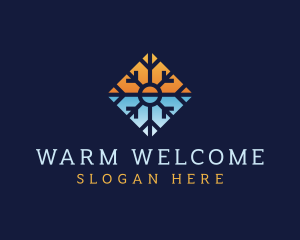 Snowflake Warm & Cold logo design