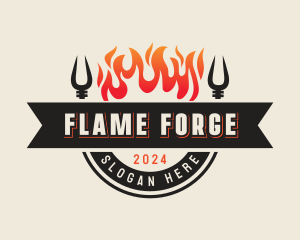 Grill Fork Fire logo design