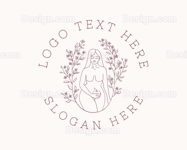 Nature Naked Woman Logo