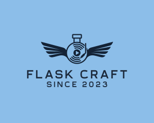 Flask Disc Jockey  logo design