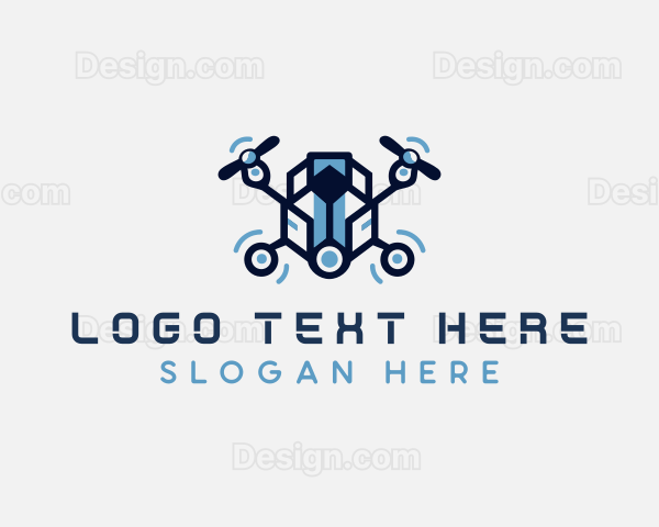 Drone Quadcopter Multimedia Gadget Logo