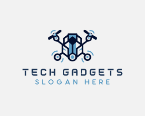 Drone Quadcopter Multimedia Gadget logo design