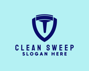 Clean Squeegee Shield logo design