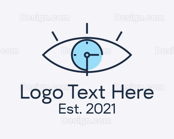 Minimalist Eye Clock Logo