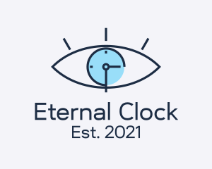 Minimalist Eye Clock  logo design