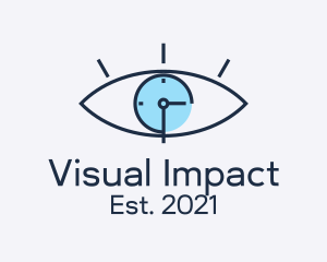 Minimalist Eye Clock  logo design