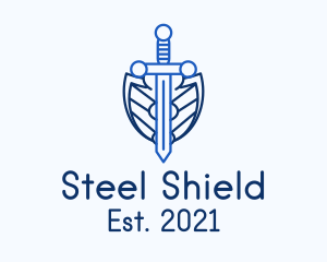 Minimalist Sword Shield logo