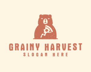 Grainy Bear Pizza logo design