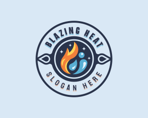 Cooling Heating Temperature logo design