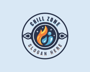 Cooling Heating Temperature logo design