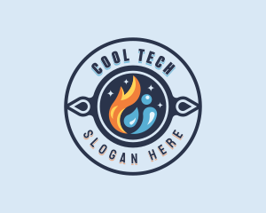 Cooling Heating Temperature logo design