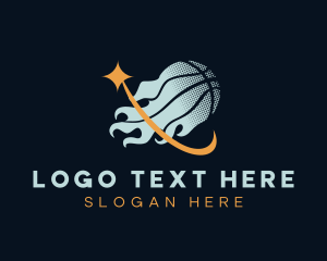Basketball Sports Flame logo