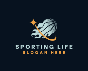 Basketball Sports Flame logo