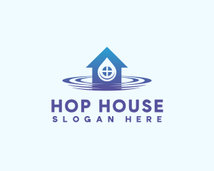 House Cleaning Water Ripple logo design