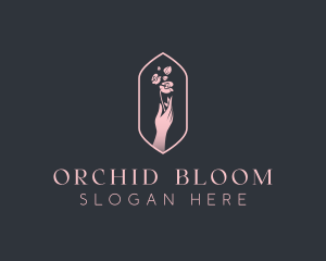 Orchid Flower Hand logo