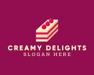 Strawberry Cheesecake Cake logo design