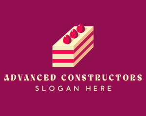 Strawberry Cake Dessert logo design