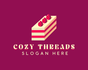 Strawberry Cake Dessert logo design