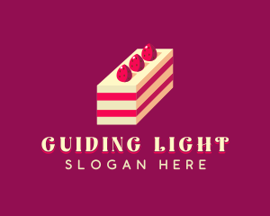 Strawberry Cake Dessert logo design