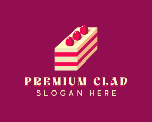 Strawberry Cake Dessert logo design