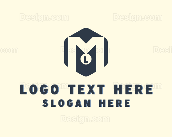 Hexagonal Medal Award Letter M Logo