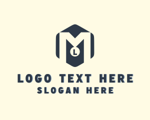 Hexagonal Medal Award Letter M logo