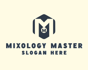 Hexagonal Medal Award Letter M logo design