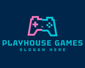 Glitch Game Controller logo design