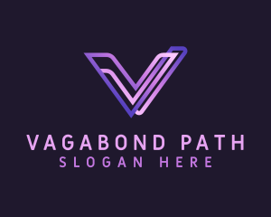 Purple Gradient Letter V logo design