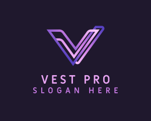 Purple Gradient Letter V logo design