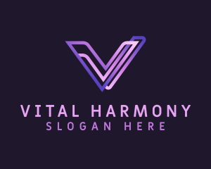 Purple Gradient Letter V logo design