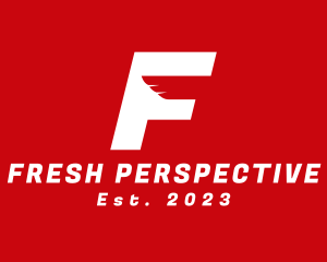 Modern Wing Courier Letter F  logo