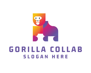 Gradient Wild Gorilla logo design