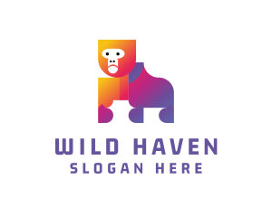 Gradient Wild Gorilla logo design