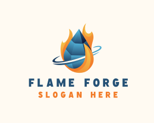 Cold Droplet Flame logo design