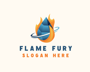 Cold Droplet Flame logo design